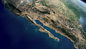 Satellite image of the Baja California peninsula and Gulf of California